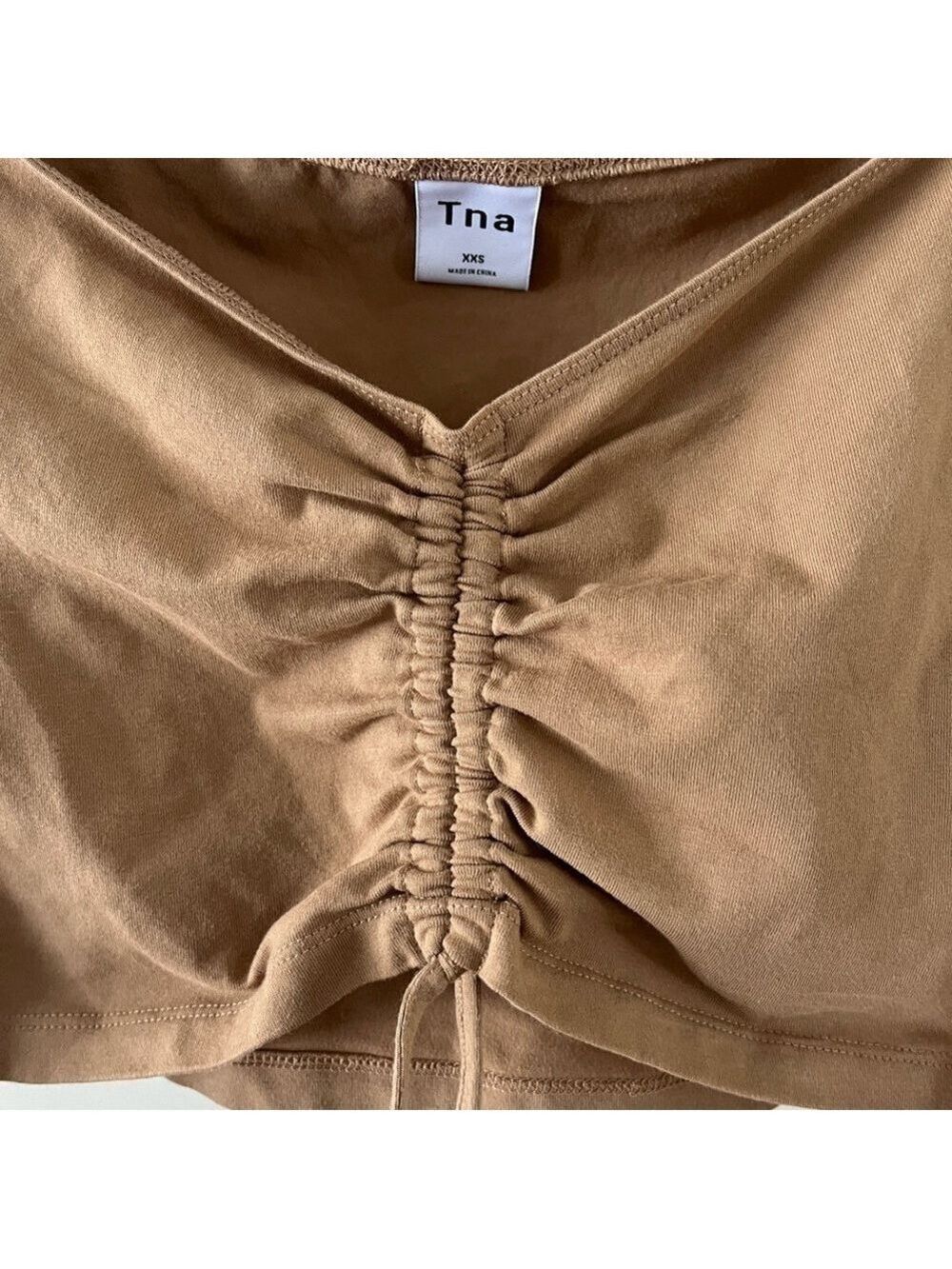 TNA Long Sleeve Crop Top, Size XXSMALL, Colour Camel Brown. - Picture 3 of 4
